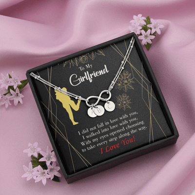 To My Girlfriend Walked Into Love Infinity Bracelet With Initial Charms - Infinity Bracelet