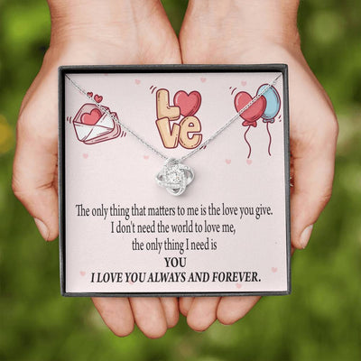 You Matter Most Fiance Wife Message Love Knot Pendant Necklace Stainless Steel W Cz Stone - Luxury Love Knot Necklace Meanful Gift Idea For Her/Him