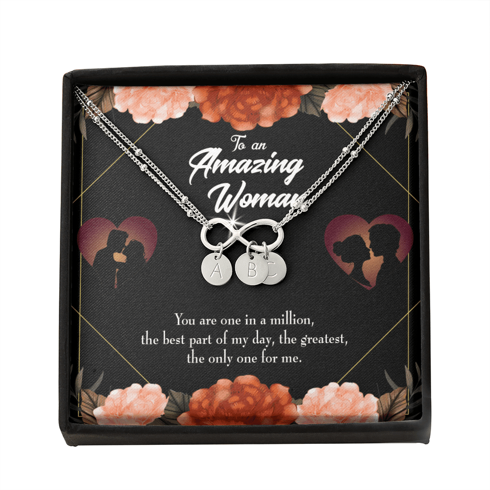 To My Wife You Are The One Infinity Bracelet With Initial Charms - Infinity Bracelet