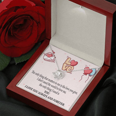 You Matter Most Fiance Wife Message Love Knot Pendant Necklace Stainless Steel W Cz Stone - Luxury Love Knot Necklace Meanful Gift Idea For Her/Him