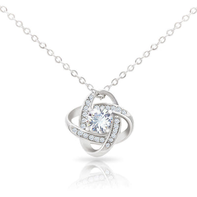 You Matter Most Fiance Wife Message Love Knot Pendant Necklace Stainless Steel W Cz Stone - Luxury Love Knot Necklace Meanful Gift Idea For Her/Him