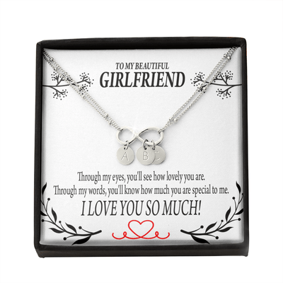 To My Girlfriend Special To Me Infinity Bracelet With Initial Charms - Infinity Bracelet