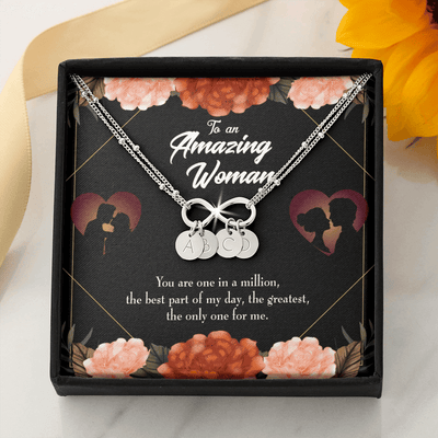 To My Wife You Are The One Infinity Bracelet With Initial Charms - Infinity Bracelet