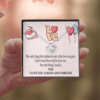 You Matter Most Fiance Wife Message Love Knot Pendant Necklace Stainless Steel W Cz Stone - Luxury Love Knot Necklace Meanful Gift Idea For Her/Him