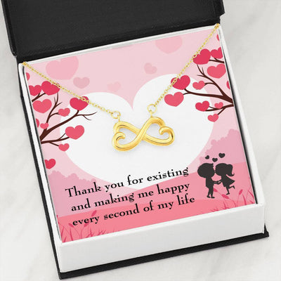 You Make Me Happy Necklace Gift Infinity Stainless Steel Pendant Wife Gift - Infinity Love Necklace