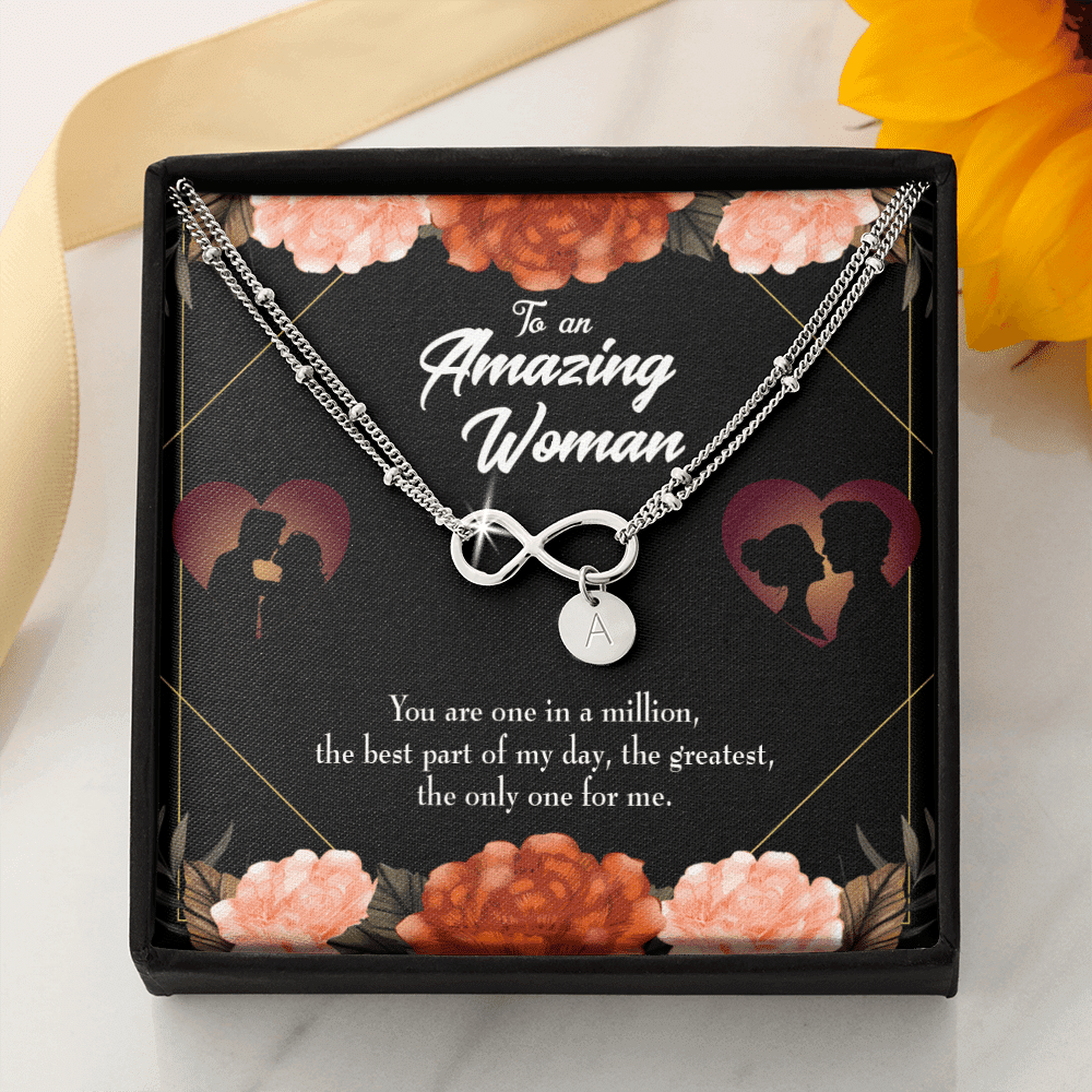 To My Wife You Are The One Infinity Bracelet With Initial Charms - Infinity Bracelet