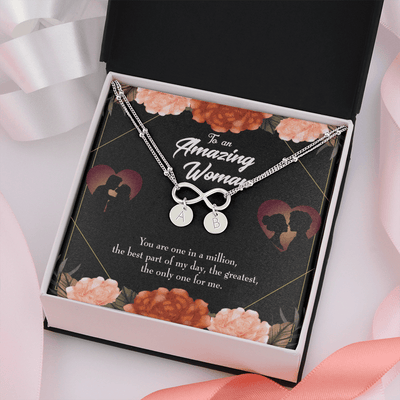 To My Wife You Are The One Infinity Bracelet With Initial Charms - Infinity Bracelet