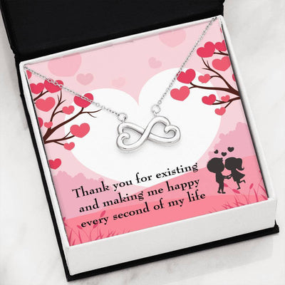You Make Me Happy Necklace Gift Infinity Stainless Steel Pendant Wife Gift - Infinity Love Necklace