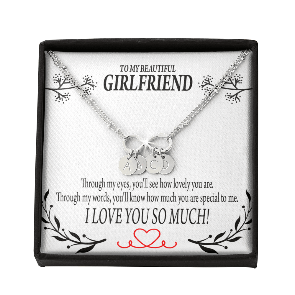 To My Girlfriend Special To Me Infinity Bracelet With Initial Charms - Infinity Bracelet