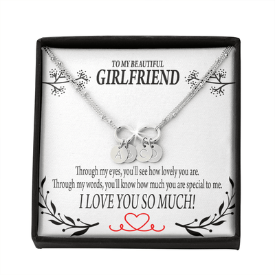 To My Girlfriend Special To Me Infinity Bracelet With Initial Charms - Infinity Bracelet