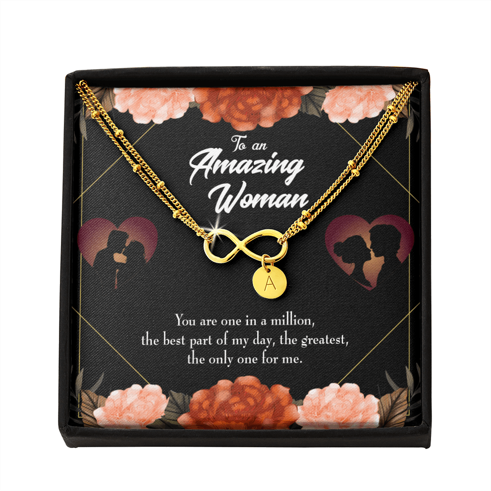 To My Wife You Are The One Infinity Bracelet With Initial Charms - Infinity Bracelet