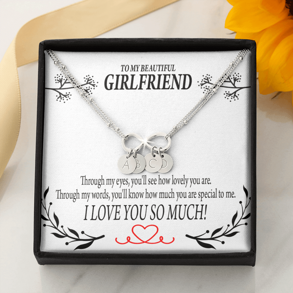 To My Girlfriend Special To Me Infinity Bracelet With Initial Charms - Infinity Bracelet