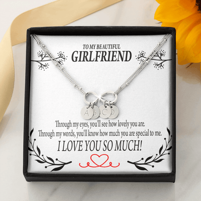 To My Girlfriend Special To Me Infinity Bracelet With Initial Charms - Infinity Bracelet