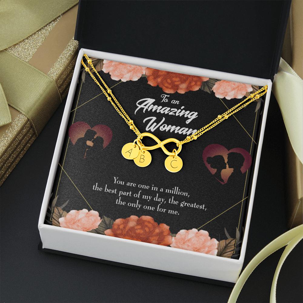 To My Wife You Are The One Infinity Bracelet With Initial Charms - Infinity Bracelet