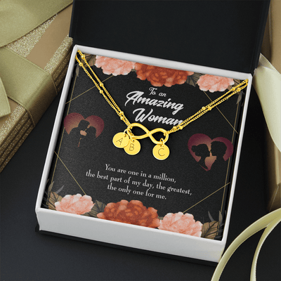 To My Wife You Are The One Infinity Bracelet With Initial Charms - Infinity Bracelet