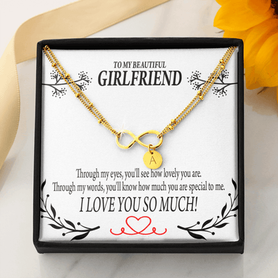 To My Girlfriend Special To Me Infinity Bracelet With Initial Charms - Infinity Bracelet