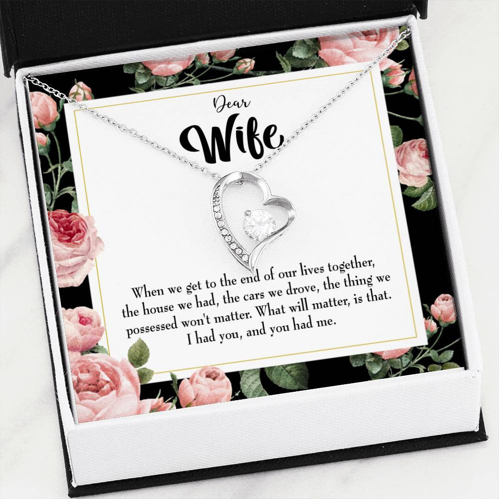 Gift For Wife Have Each Other Forever Love NecklaceHeart Pendant Stainless Steel or 18k Gold - Forever Love Necklace Gift Idea For Woman