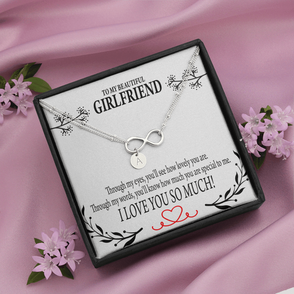 To My Girlfriend Special To Me Infinity Bracelet With Initial Charms - Infinity Bracelet