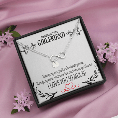 To My Girlfriend Special To Me Infinity Bracelet With Initial Charms - Infinity Bracelet