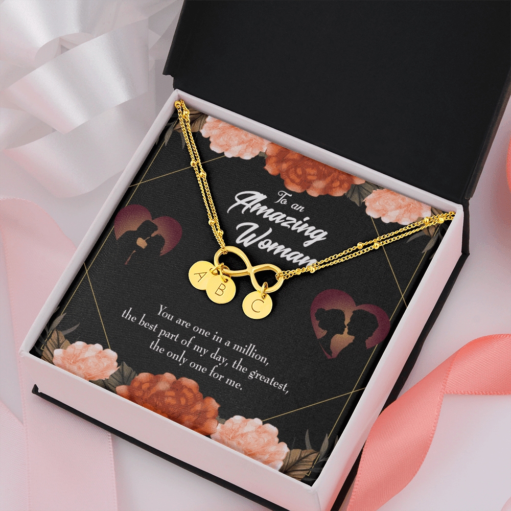To My Wife You Are The One Infinity Bracelet With Initial Charms - Infinity Bracelet