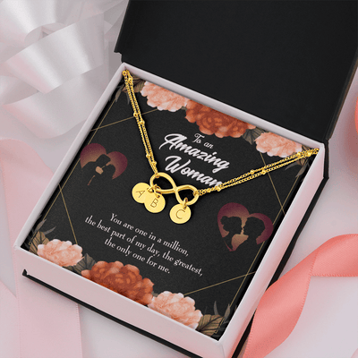 To My Wife You Are The One Infinity Bracelet With Initial Charms - Infinity Bracelet