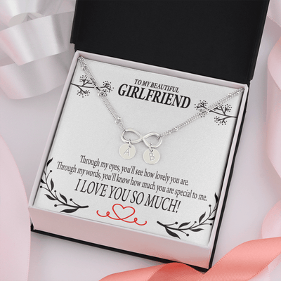 To My Girlfriend Special To Me Infinity Bracelet With Initial Charms - Infinity Bracelet