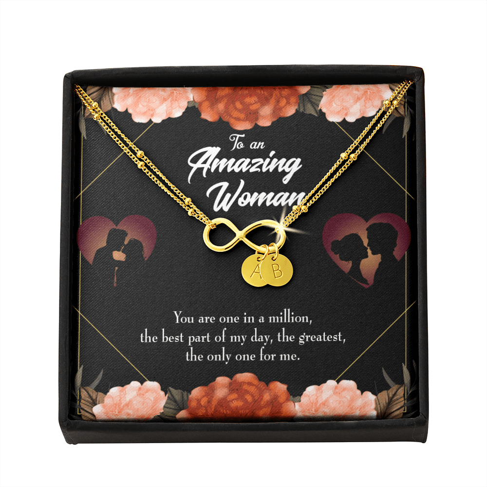To My Wife You Are The One Infinity Bracelet With Initial Charms - Infinity Bracelet