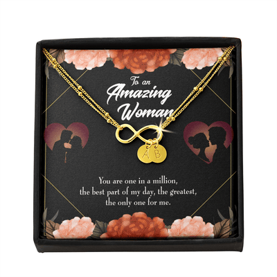 To My Wife You Are The One Infinity Bracelet With Initial Charms - Infinity Bracelet