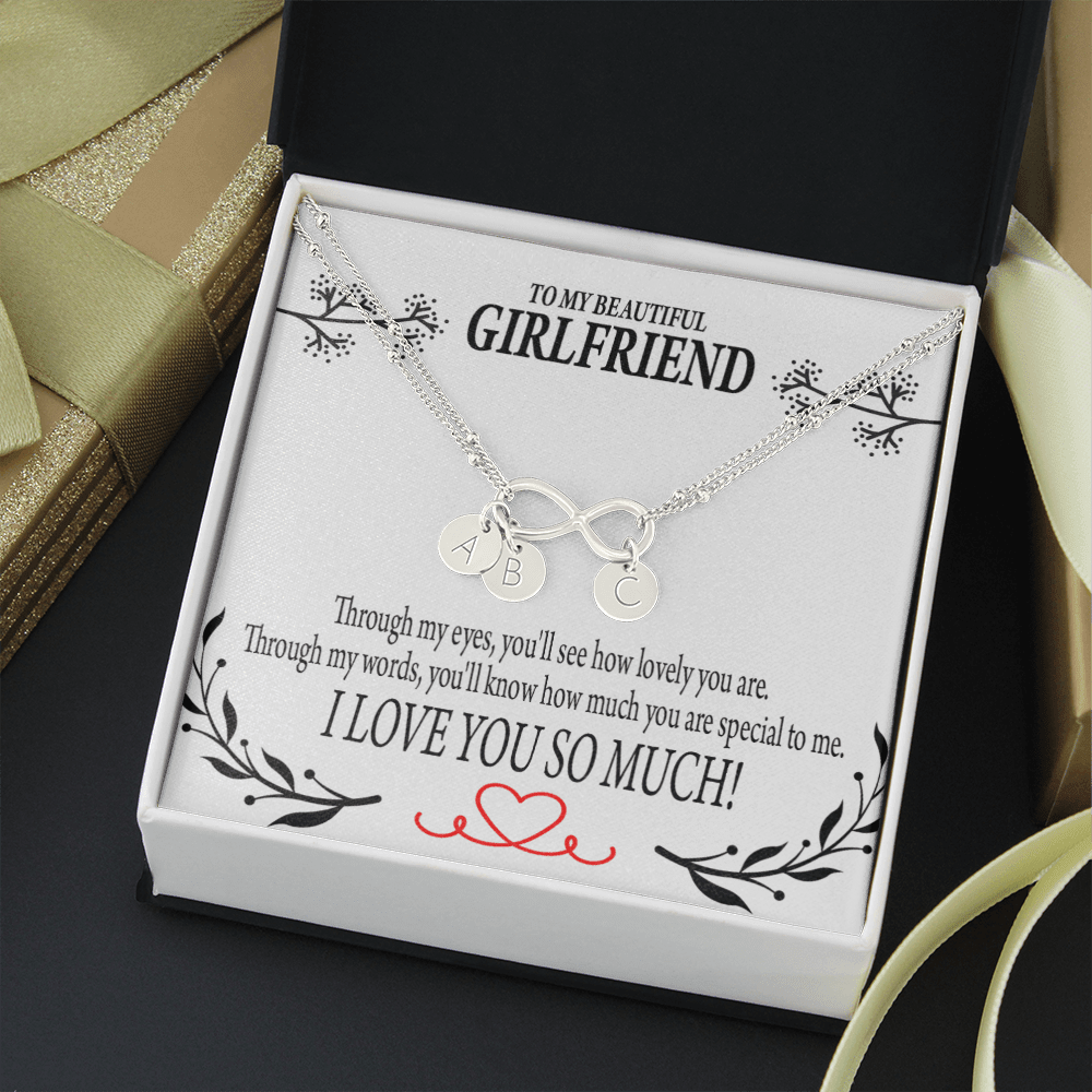 To My Girlfriend Special To Me Infinity Bracelet With Initial Charms - Infinity Bracelet