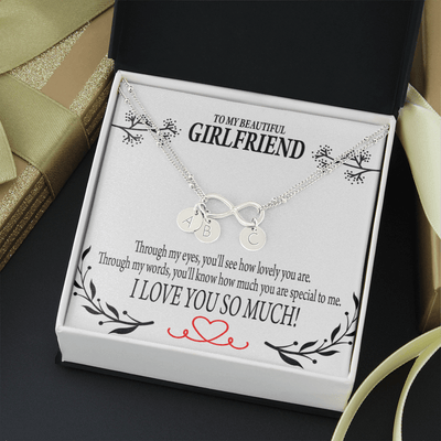 To My Girlfriend Special To Me Infinity Bracelet With Initial Charms - Infinity Bracelet
