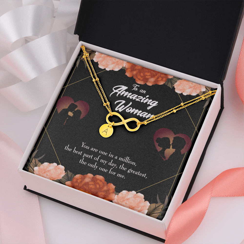 To My Wife You Are The One Infinity Bracelet With Initial Charms - Infinity Bracelet