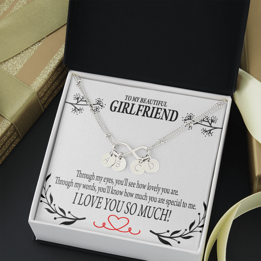 To My Girlfriend Special To Me Infinity Bracelet With Initial Charms - Infinity Bracelet