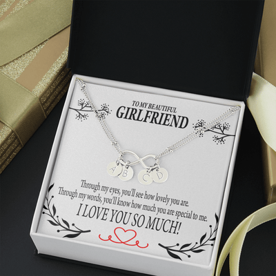 To My Girlfriend Special To Me Infinity Bracelet With Initial Charms - Infinity Bracelet