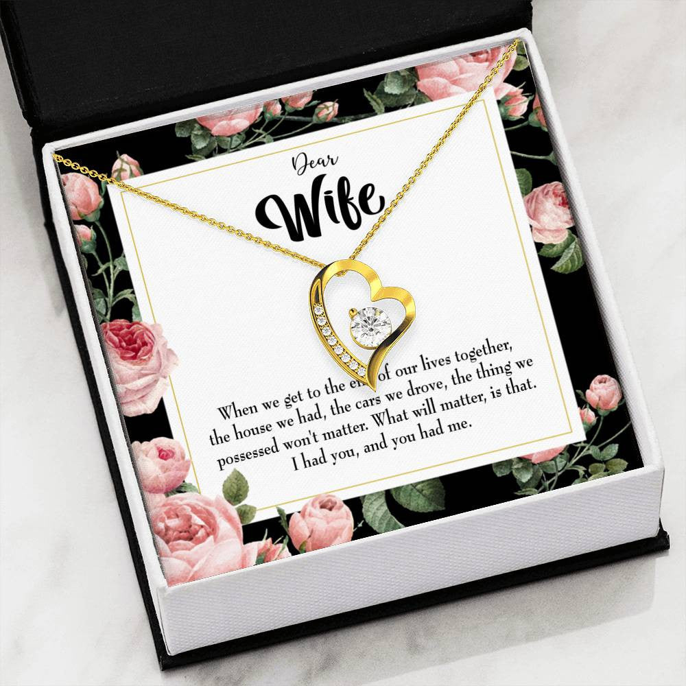 Gift For Wife Have Each Other Forever Love NecklaceHeart Pendant Stainless Steel or 18k Gold - Forever Love Necklace Gift Idea For Woman