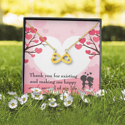 You Make Me Happy Necklace Gift Infinity Stainless Steel Pendant Wife Gift - Infinity Love Necklace