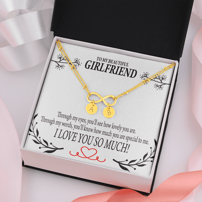 To My Girlfriend Special To Me Infinity Bracelet With Initial Charms - Infinity Bracelet
