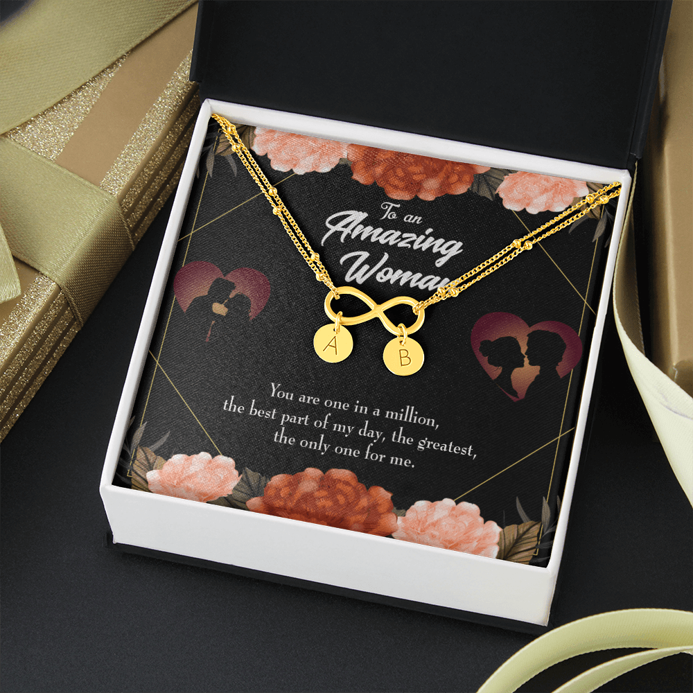 To My Wife You Are The One Infinity Bracelet With Initial Charms - Infinity Bracelet