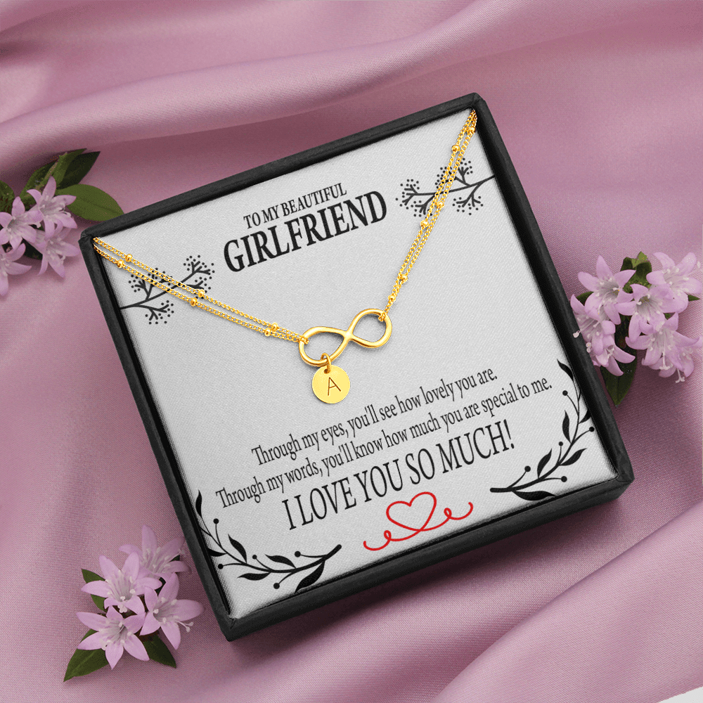To My Girlfriend Special To Me Infinity Bracelet With Initial Charms - Infinity Bracelet