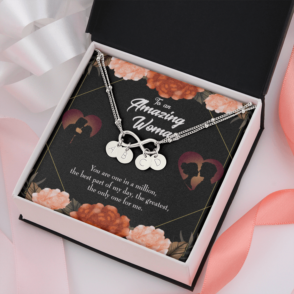 To My Wife You Are The One Infinity Bracelet With Initial Charms - Infinity Bracelet