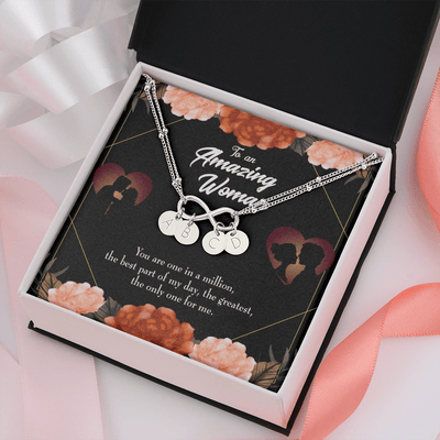 To My Wife You Are The One Infinity Bracelet With Initial Charms - Infinity Bracelet