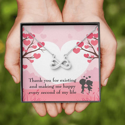 You Make Me Happy Necklace Gift Infinity Stainless Steel Pendant Wife Gift - Infinity Love Necklace