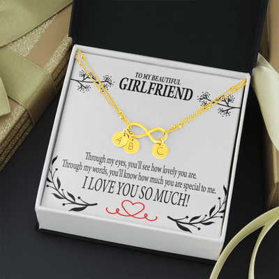 To My Girlfriend Special To Me Infinity Bracelet With Initial Charms - Infinity Bracelet