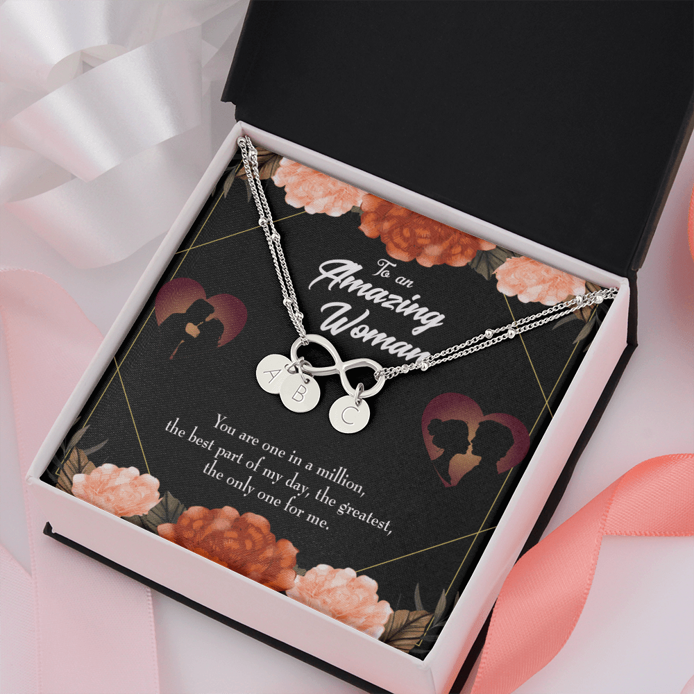 To My Wife You Are The One Infinity Bracelet With Initial Charms - Infinity Bracelet