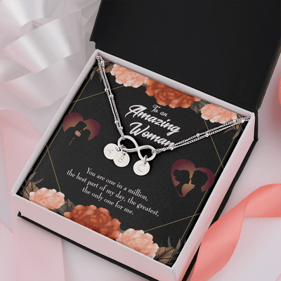 To My Wife You Are The One Infinity Bracelet With Initial Charms - Infinity Bracelet