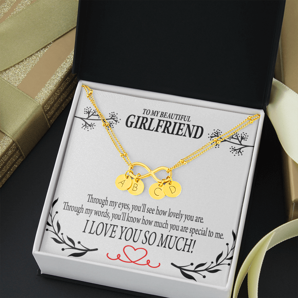 To My Girlfriend Special To Me Infinity Bracelet With Initial Charms - Infinity Bracelet