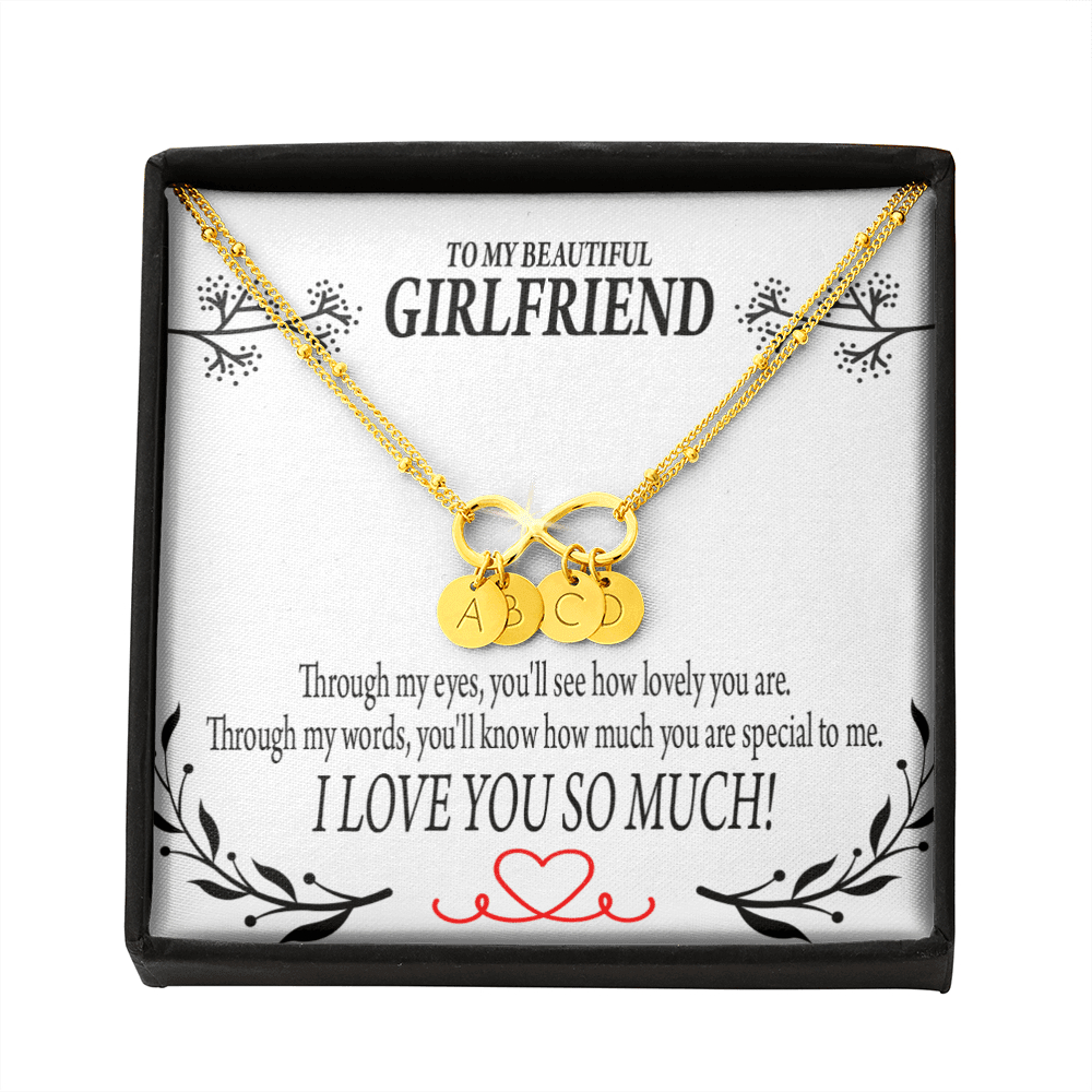 To My Girlfriend Special To Me Infinity Bracelet With Initial Charms - Infinity Bracelet