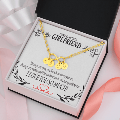 To My Girlfriend Special To Me Infinity Bracelet With Initial Charms - Infinity Bracelet
