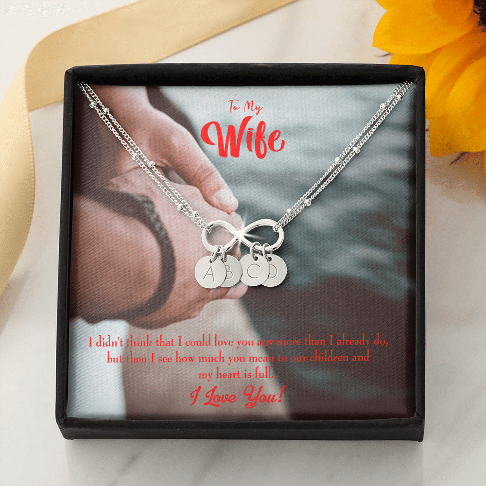 To My Wife Meaningful Wife Message Infinity Bracelet With Initial Charms - Infinity Bracelet