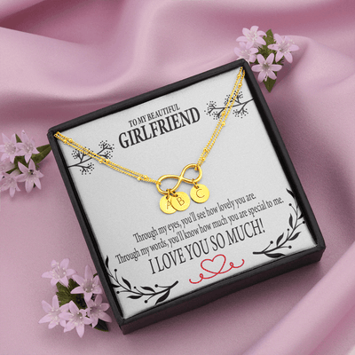 To My Girlfriend Special To Me Infinity Bracelet With Initial Charms - Infinity Bracelet