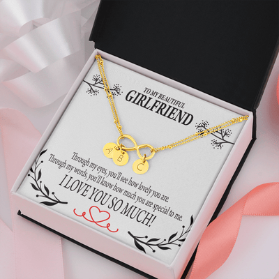 To My Girlfriend Special To Me Infinity Bracelet With Initial Charms - Infinity Bracelet